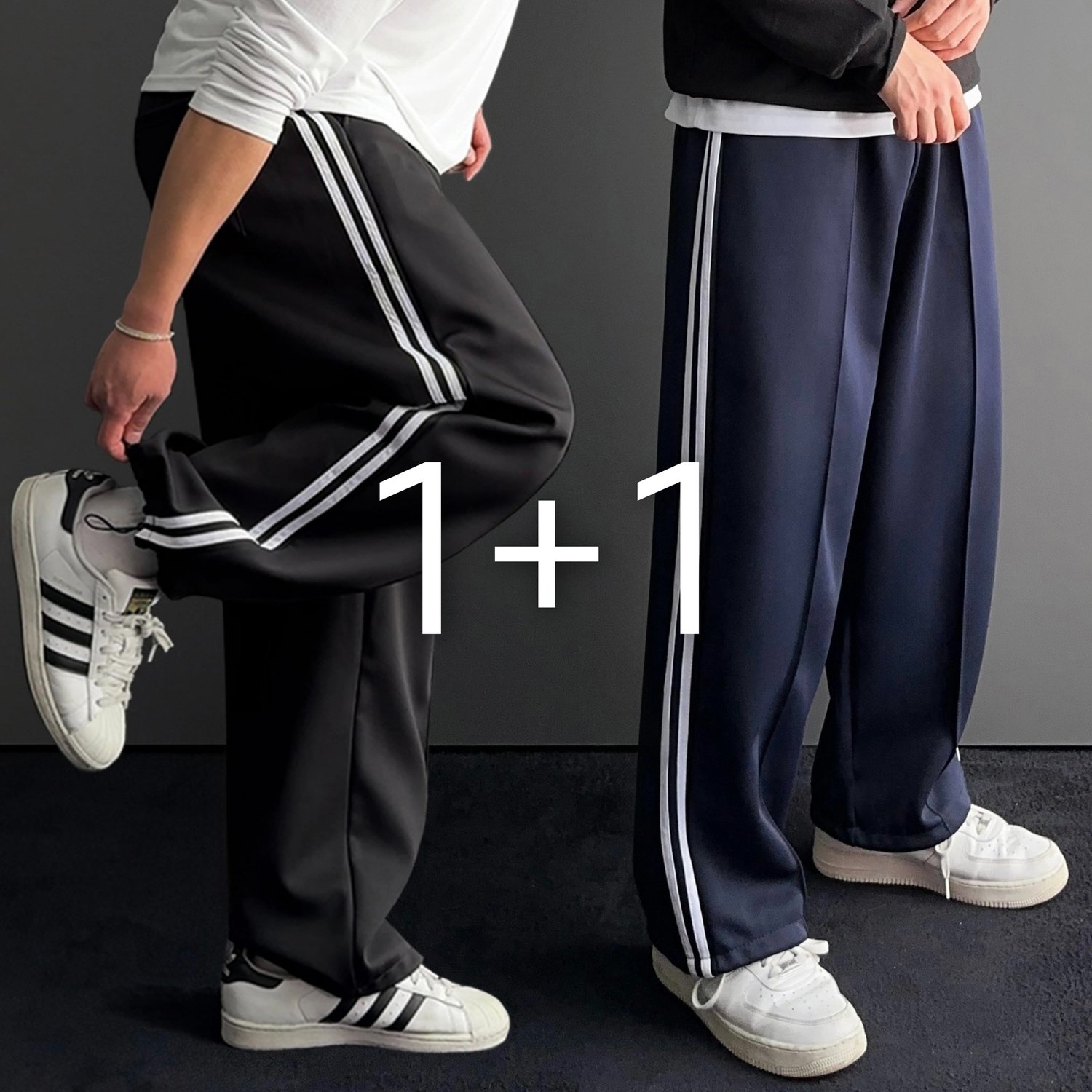 [1+1] 남자 남성 와이드 트랙 통큰 트레이닝 팬츠 3color 1