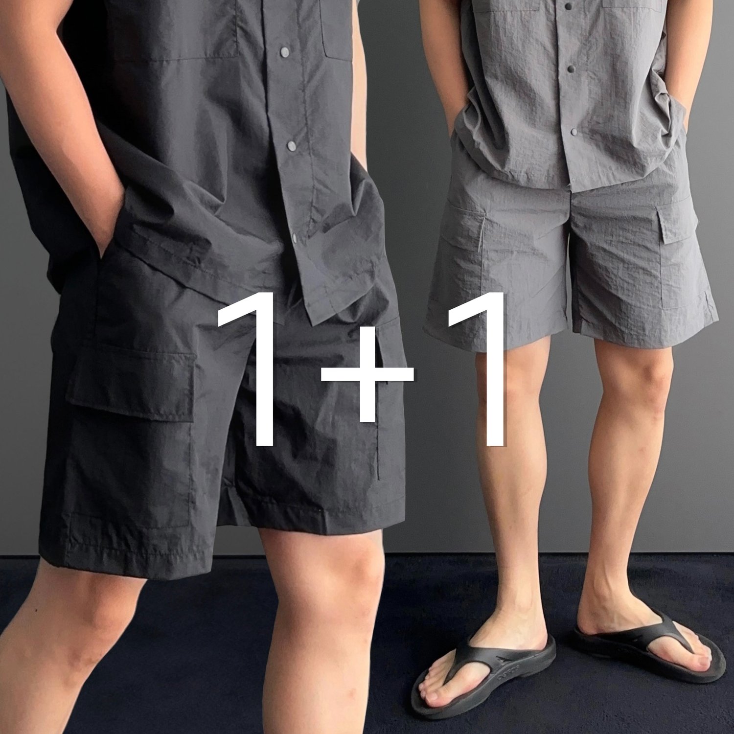 [1+1] 나일론 카고 건빵 5부 쇼츠 3color 1