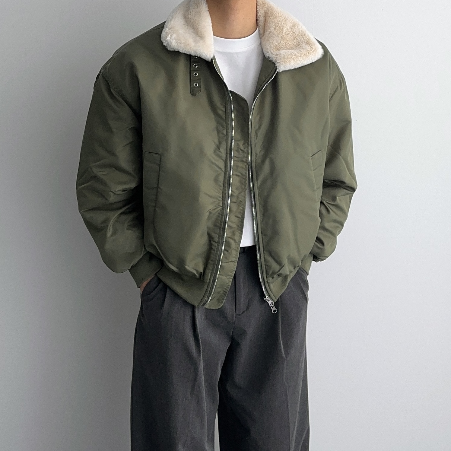 MA-1무스탕 밍크 크롭 점퍼퀄팅 숏패딩 자켓 5color 1