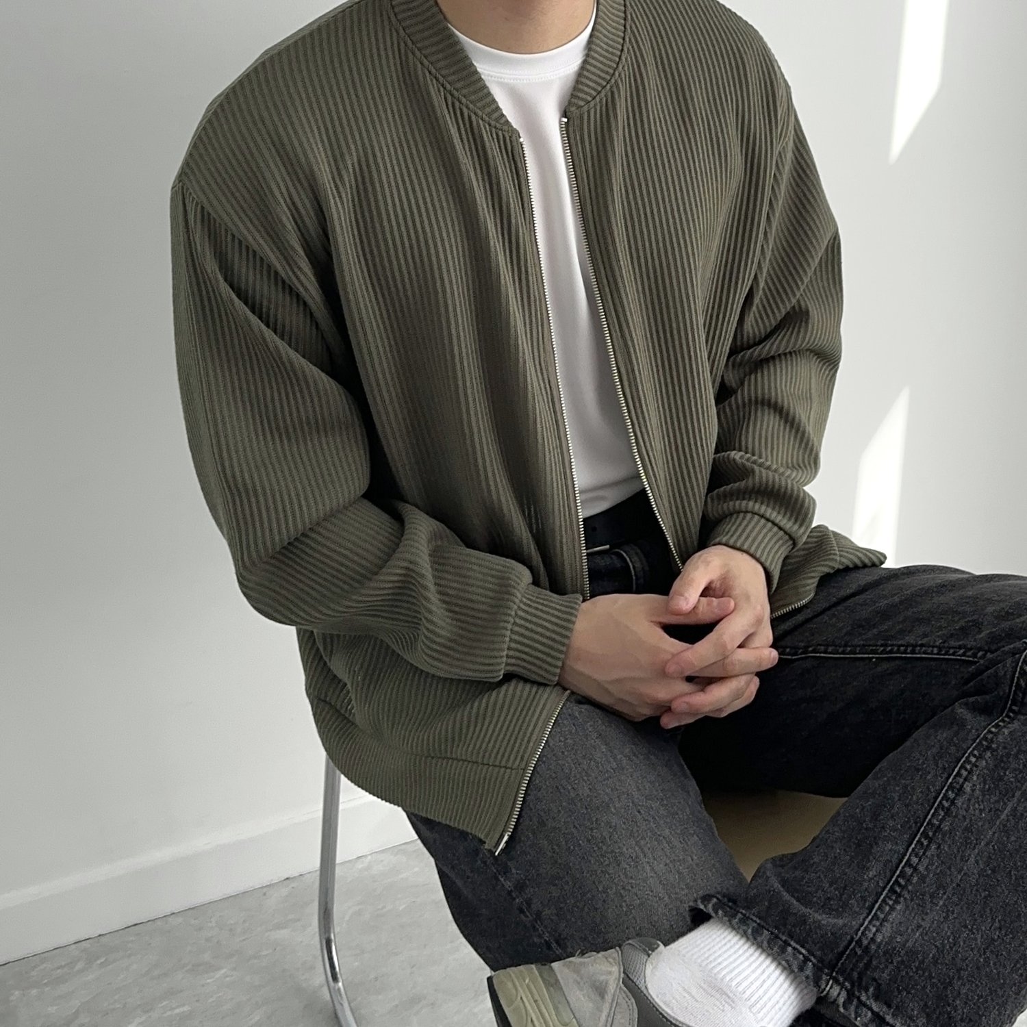 남자 헨리넥 투웨이 하찌 니트 집업 9color 1