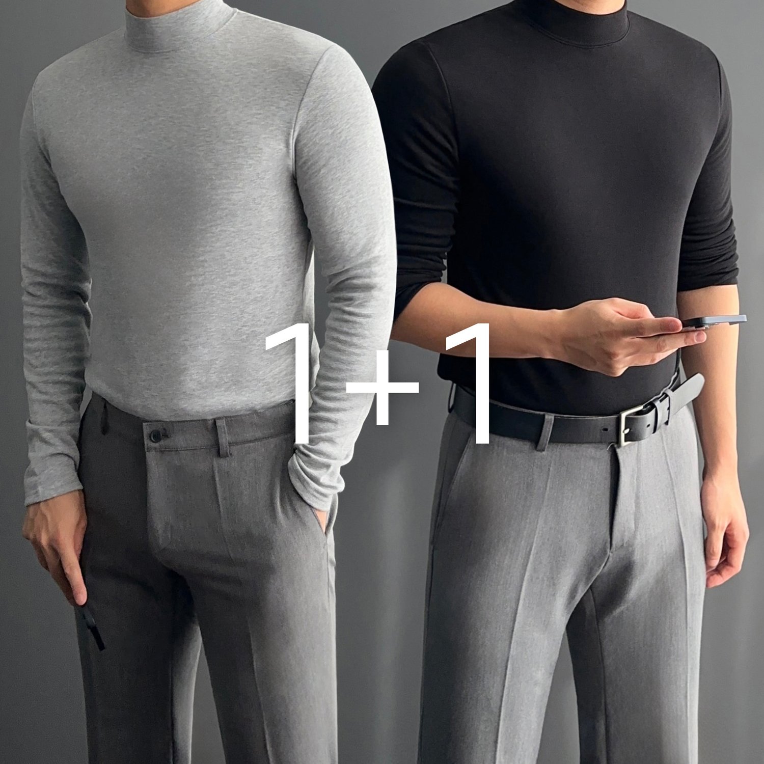 [1+1] 남자 반폴라 반목 목폴라 터틀넥 폴라 티 8color 1