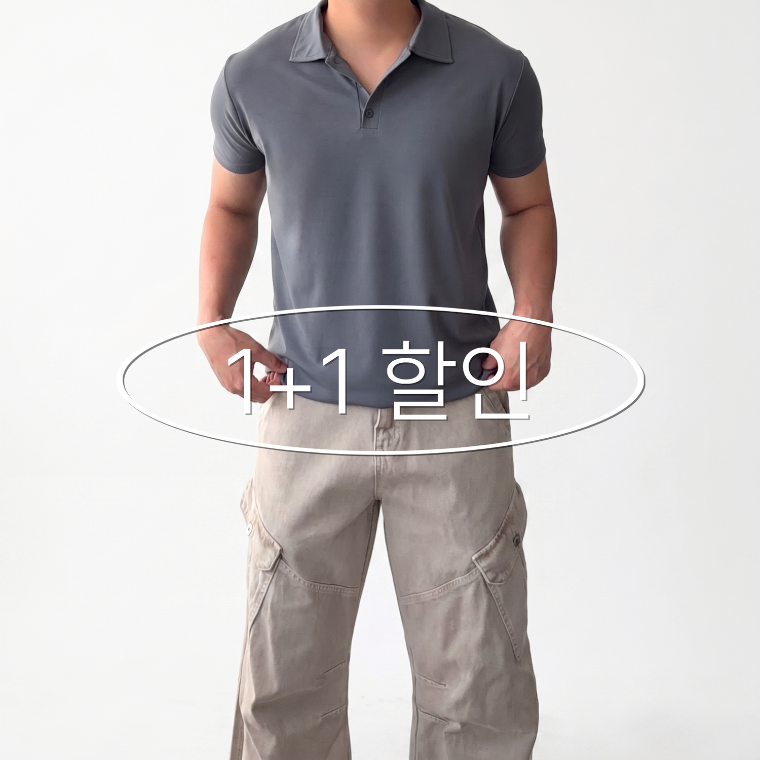 머슬핏 베이직 카라 반팔 티셔츠 6color 1