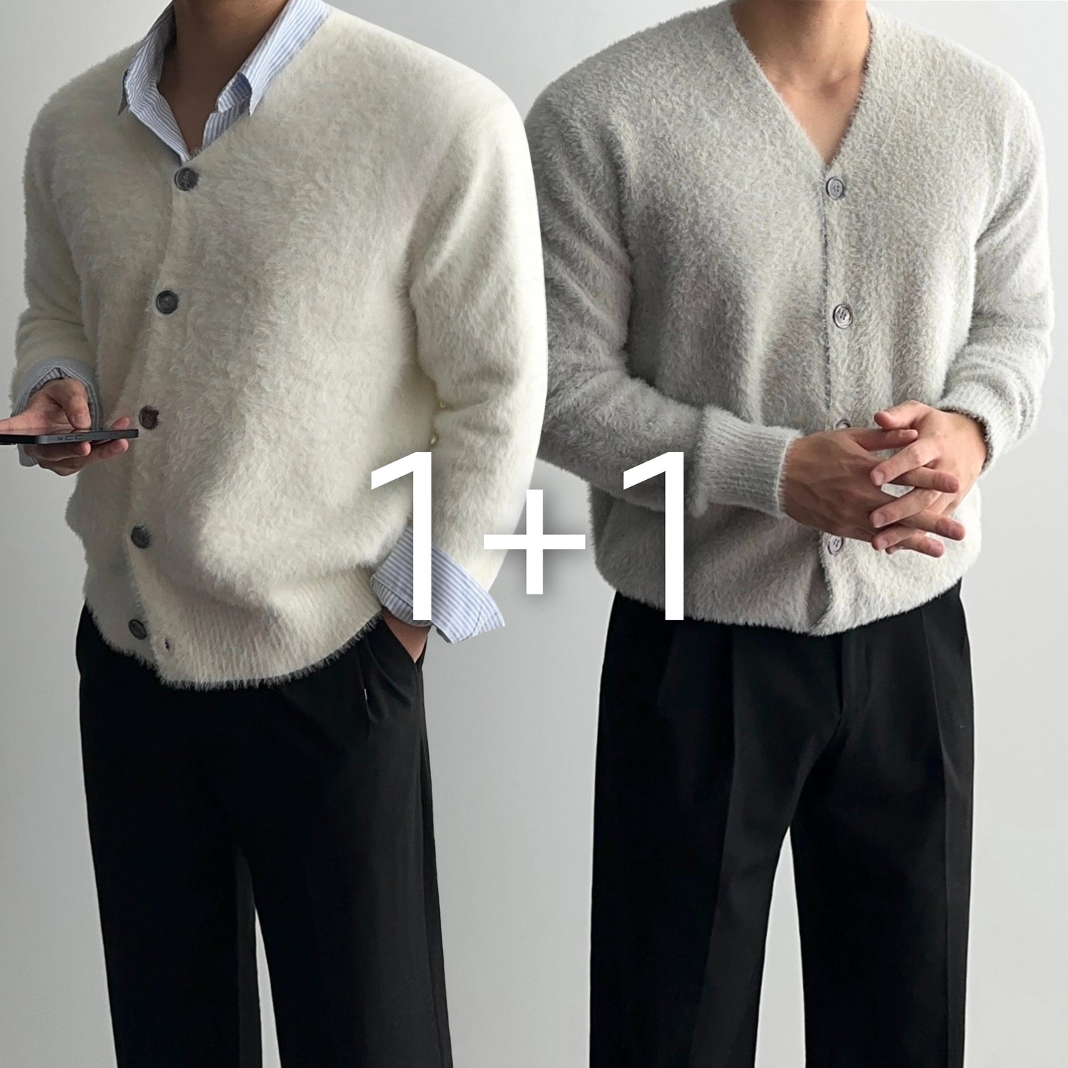[1+1] 남자 앙고라 모헤어 워셔블 가디건 4color 1